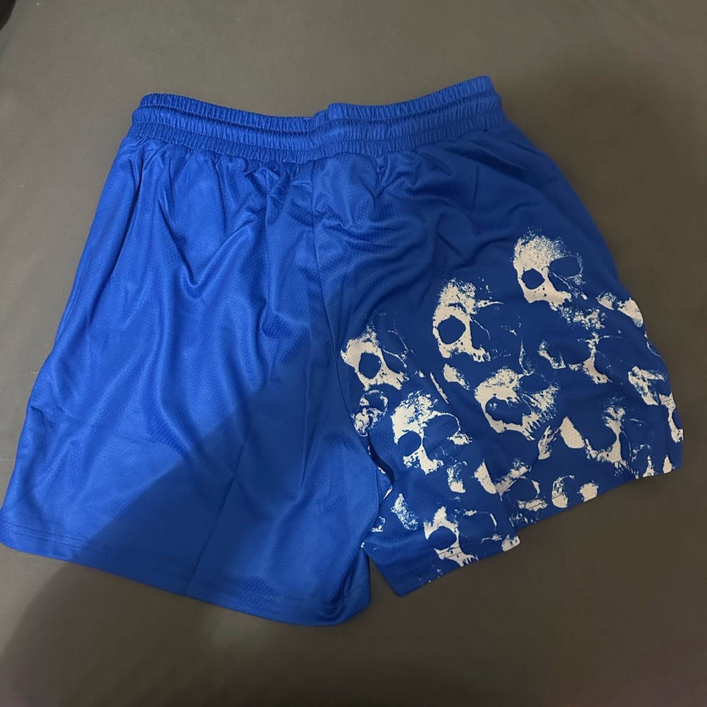 Blue Skull Print Men's Shorts